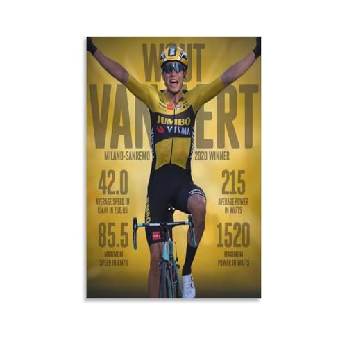 Monyanjm Wout Van Aert Belgischer Professioneller Road und Cyclo-Cross Racer Leinwand Poster High Definition Druck für Home Office Wall Art Deco Unframe-Style 20x30inch(50x75cm) von Monyanjm