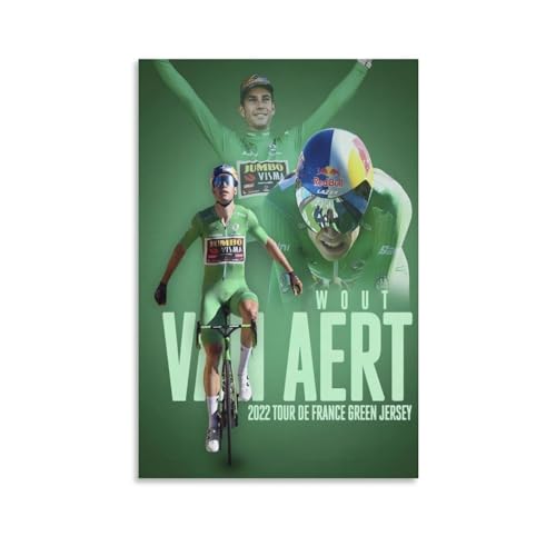 Monyanjm Wout Van Aert Belgischer professioneller Radfahrer Leinwand-Poster für Zuhause, Schlafzimmer, Wohnzimmer, Büro, dekorativ, 60 x 90 cm von Monyanjm