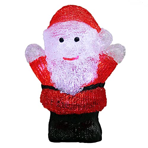 DEUBA® LED Acryl Figur Weihnachtsmann 18cm Weihnachten Innen Batterie Weihnachtsdeko Beleuchtet Weihnachtsbeleuchtung Deko Weihnachtsfiguren Kaltweiß von Monzana