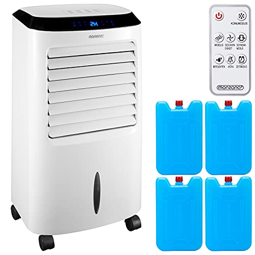 MONZANA® Aircooler 4in1 10L Tank Fernbedienung LED Display Luftkühler Ionisator Ventilator Klimagerät Turmventilator Säulenventilator Luftbefeuchter von Monzana