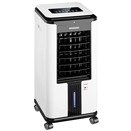 MONZANA® Aircooler 4in1 Fernbedienung 7L Tank Timer Mobil Luftkühler Ionisator Luftbefeuchter Ventilator Klimagerät Turmventilator Säulenventilator von Monzana