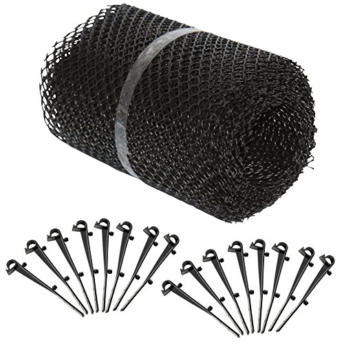MONZANA® Dachrinnenschutz 24m inkl. 64 Befestigungsclips wetterfest Laubschutz Regenrinne Laubfang zuschneidbar schwarz von Monzana