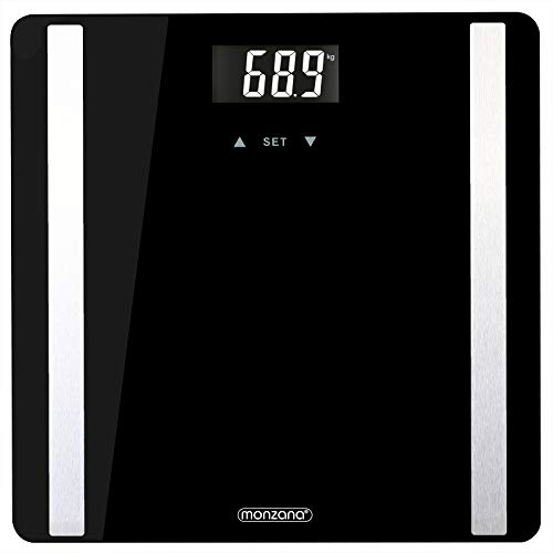 MONZANA® Digital Personenwaage 8 in 1 Waage Körperfettwaage BIA System Körperwaage Speicherplätze bis zu 10 Personen von Deuba