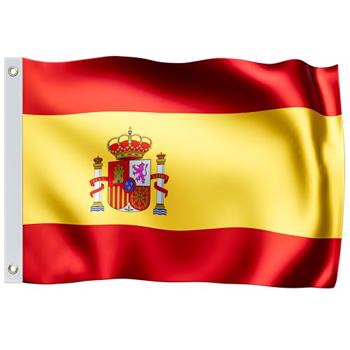 MONZANA® Spanien Flagge 150x90cm Spanische Nationalflagge Metallösen strapazierfähig Fahne 100% Polyester Garten Outdoor Indoor Länder doppelt umsäumte Kanten Pflegeleicht von Monzana