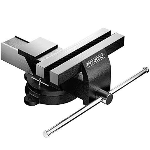 MONZANA® Schraubstock 150 mm Spannweite Karbon-Stahl 360° drehbar Amboss Werkstatt Parallelschraubstock Tischschraubstock von Monzana