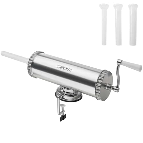 MONZANA® Wurstfüller Aluminium Tischklemme 3 Füllrohre Manuell 2,5 kg Füllmenge von Monzana