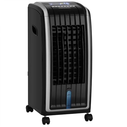 Monzana® Aircooler 4in1 5L Tank Timer LED Display Mobil Luftkühler Ionisator Luftbefeuchter Ventilator Klimagerät Turmventilator Säulenventilator von Monzana