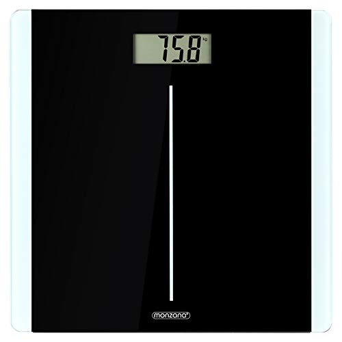 Monzana® Digital Personenwaage mit DMS-Sensorsystem Körperwaage Waage Körperwaage LCD Display Step-On-Technologie schwarz von Monzana