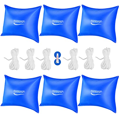 Monzana® 6X Poolkissen Winter XL Chlorbeständig Seil PVC Verstärktes Material bis -20°C Doppelnaht Sicherheitsventil 4 Ösen Luftkissen Pool Abdeckung von Monzana
