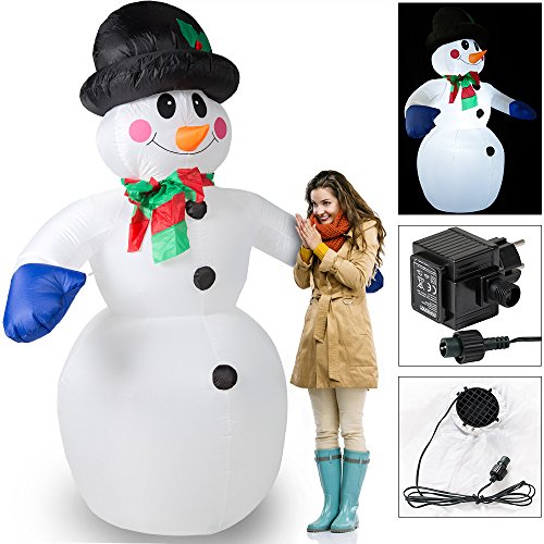 MONZANA® Aufblasbarer Schneemann XXL 240cm LED Beleuchtet Befestigungsmaterial IP44 Außen Witterungsbeständig Weihnachtsdeko Weihnachtsfigur Christmas von Monzana