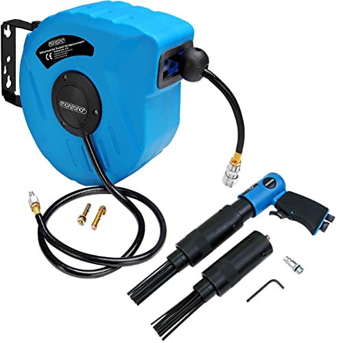 MONZANA® Druckluftschlauch Aufroller automatisch 10m 1/4' Schlauchtrommel inkl. Nadelentroster 4000 U/min bis 260 l/min von Monzana
