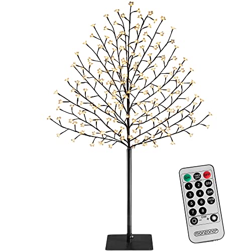 Deuba® Kirschblütenbaum 180 cm 200 LED Warmweiß Außen Innen Timer Künstlich Groß Deko Weihnachten Weihnachtsdeko Kirschbaum Leuchtbaum Lichterbaum von Monzana