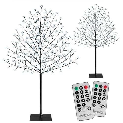 Monzana® Kirschblütenbaum 2er Set 220 cm 220 LED Kaltweiß Außen Innen Künstlich Groß Deko Weihnachten Weihnachtsdeko Kirschbaum Leuchtbaum Lichterbaum von Monzana