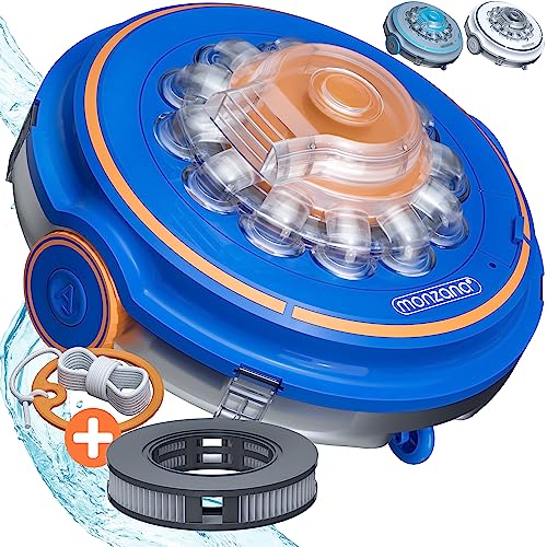 Monzana® Poolroboter Poolboy600 Kabellos Vollautomatisch 80 Min Akku 5200mAh Li-Ion 80m² Pool Bodensauger Poolreiniger Poolsauger Royalblau von Monzana