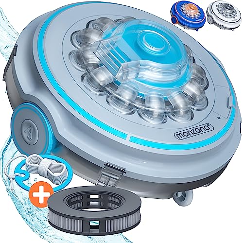 Monzana® Poolroboter Poolboy600 Kabellos Vollautomatisch 80 Min Akku 5200mAh Li-Ion 80m² Pool Bodensauger Poolreiniger Poolsauger Titangrau von Monzana