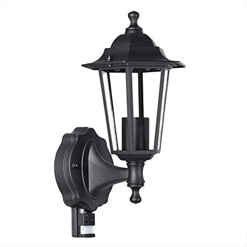 Monzana® Außenlampe mit Bewegungsmelder Anthrazit Wetterfest IP44 Alu E27 Laterne Wand Garten Leuchte Lampe Beleuchtung von Monzana