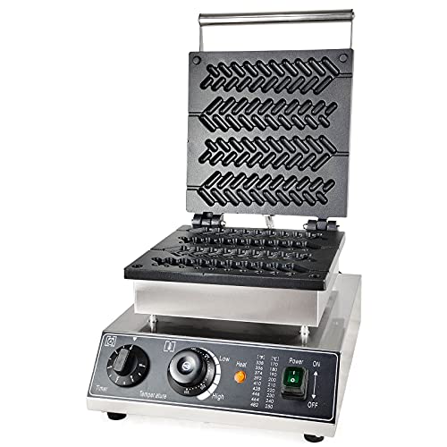 1700W Elektrisch Waffeleisen mit Antihaftbeschichtete Platten aus Aluminiumguss, Einstellbare Temperatur Weizenstängel-Waffel-Maschine mit Timer, Kleines Waffeleisen Doppel Waffeleisen von MooBeey