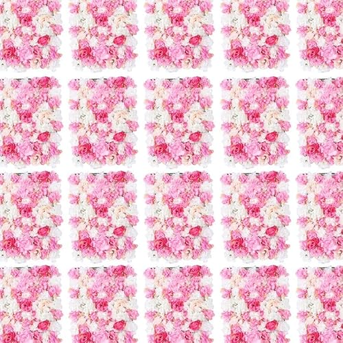 20 Stück DIY Künstliche Blumenwand Hochzeit Hintergrund, Kunstblumen Wandmatte Seidenblumen Wandpaneele Hintergrund, Künstliche Blumen Wanddekoration für Heimdekoration, Garten, Party (Rosa+Weiß) 20 Stück DIY Künstliche Blumenwand Hochzeit Hintergrund, Kunstblumen Wandmatte Seidenblumen Wandpaneele Hintergrund, Künstliche Blumen Wanddekoration für Heimdekoration, Garten, Party (Rosa+Weiß) von MooBeey