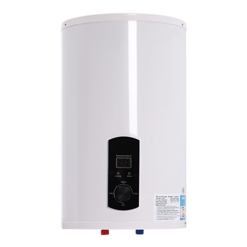 2000W 30L Elektrospeicher Warmwasserspeicher mit Handbrause, Elektro Wandhängender Boiler mit Temperaturanzeige, Einstellbarer Temperatur Elektrischer Heizung Tank-Wassererhitzer 25-75°C von MooBeey
