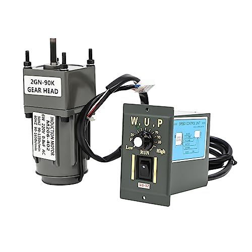 AC 220V 6W Metall Elektrischer Getriebemotor mit Motordrehzahlregler, Hohe Drehmomente Einstellbarer Getriebemotoren mit Reversing-Funktion, Getriebe Reduziermotor mit Halterung von MooBeey