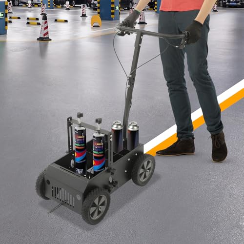 Manuell Doppelte Linien-Markiergerät Markierungswagen aus Stahl, Linie Breite Verstellbares Bodenmarkierungsgerät mit 4 Gummiräder, Linienmarkierung Markierungsmaschine für Sportplätze, Garagen Manuell Doppelte Linien-Markiergerät Markierungswagen aus Stahl, Linie Breite Verstellbares Bodenmarkierungsgerät mit 4 Gummiräder, Linienmarkierung Markierungsmaschine für Sportplätze, Garagen von MooBeey
