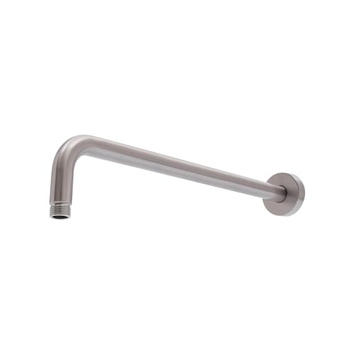 Silber 42 CM Brausearm Wandmontage aus Edelstahl, Wand-Duscharm Duschkopf Arm Anti-Rost Badzubehör, Lange Extra Dusche Verlängerung Arme für Kopfbrause Regenduschkopf (Gebürstet) von MooBeey