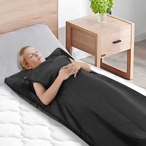 Tragbare Infrarot Saunadecke für Zuhause mit 5 Notfalldecken, Klappbarer Ferninfrarot Saunadecke Infrarot Sauna Decke, 30-70 ℃ Einstellbare Temperatur Infrarotsauna Blanket mit Timer (20-60 Min) von MooBeey