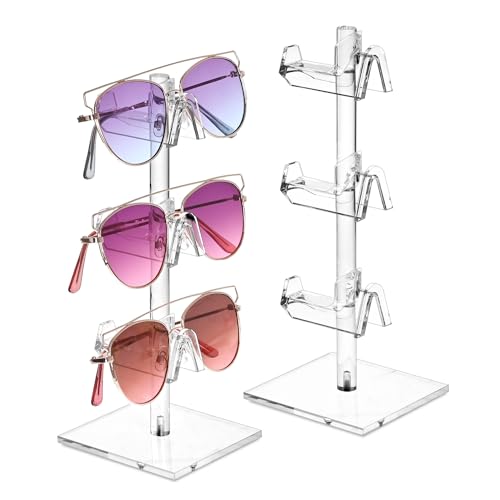 MOOCA 2-teiliges Set aus Acryl mit 3 Ebenen, Brillengestell, Brillenständer, Sonnenbrillenständer, Acryl-Brillen-Display, Brillenhalter, 3 Rahmen für jeden Halter MOOCA 2-teiliges Set aus Acryl mit 3 Ebenen, Brillengestell, Brillenständer, Sonnenbrillenständer, Acryl-Brillen-Display, Brillenhalter, 3 Rahmen für jeden Halter von Mooca