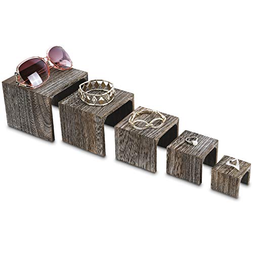 Mooca Multifunktions-Schmuckständer aus Holz, 5 Stück, Ständer, Erhöhung für Einzelhandel, 9,5 cm hoch, 8,9 cm hoch, 7,9 cm hoch, 5,1 cm hoch, 3,8 cm hoch, Kaffeefarben Mooca Multifunktions-Schmuckständer aus Holz, 5 Stück, Ständer, Erhöhung für Einzelhandel, 9,5 cm hoch, 8,9 cm hoch, 7,9 cm hoch, 5,1 cm hoch, 3,8 cm hoch, Kaffeefarben von Mooca
