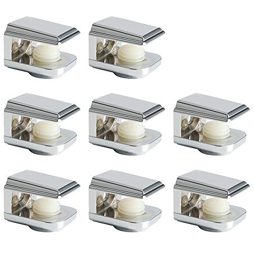 MOOCHE 8 Stück 2.2cm Glasklemme Glashalter Glasplattenhalter für Spiegelhalterung – Zinklegierung Regalhalter mit geboht für 5-8mm dickes Glas von Mooche