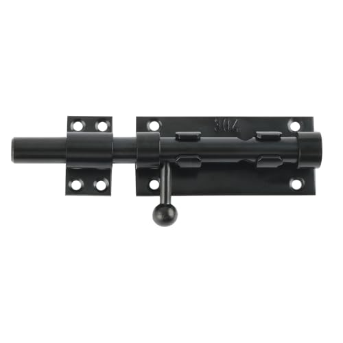Mooche 15.2cm 304 Edelstahl Bolzenriegel Torriegel Schlossriegel Türriegel Verrieglung mit Geboht für Türen und Tore, Schwarz von Mooche