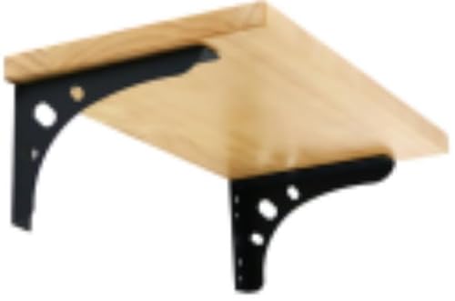 Mooche 2 Stück Edelstahl L- Regalhalterung , 15cm Wandmontage Metallwinkel, 304 Edelstahl Wandhalterung Regalwinkel Regalträger mit Geboht für Wohnzimmer, Schlafzimmer, Schwarz von Mooche