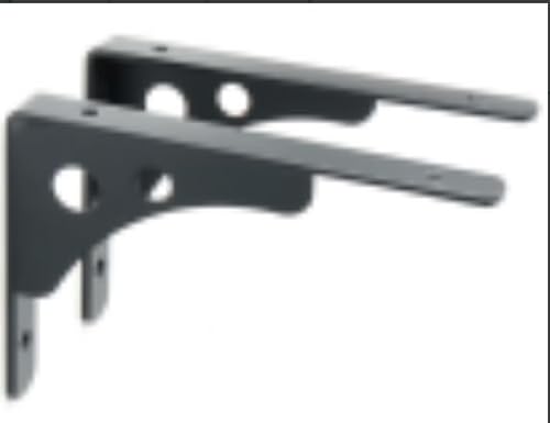 Mooche 2 Stück Edelstahl L- Regalhalterung , 15cm Wandmontage Metallwinkel, 304 Edelstahl Wandhalterung Regalwinkel Regalträger mit Geboht für Wohnzimmer, Schlafzimmer, Schwarz von Mooche