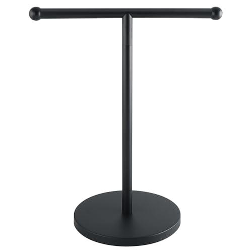 Mooche 40cm T-förmigen Arms Küchenpapierhalter, 304 Edelstahl Küchenrollenhalter Stehend mit 2 Rollen für Arbeitsplatt, Schwarz Racks von Mooche