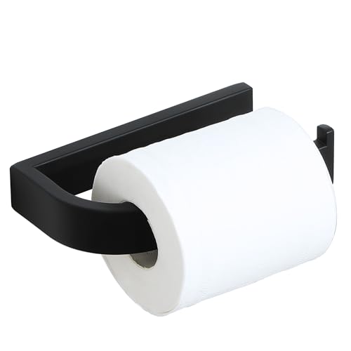 Mooche Großzügiger Bogen-Toilettenpapierhalter (Edelstahl 304, 16 cm, schwarz) – Stabile WC-Papierhalterung mit extra weitem Bogen für Bad & Gästetoilette von Mooche