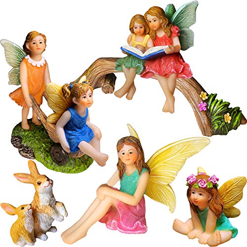 Feengarten – Miniatur-Familien-Set Figuren und Zubehör – Feen Statue Set von 6 Stück für den Außenbereich oder als Hausdekoration Feengarten – Miniatur-Familien-Set Figuren und Zubehör – Feen Statue Set von 6 Stück für den Außenbereich oder als Hausdekoration von Mood Lab