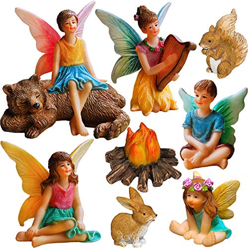 Mood Lab Fairy Garden – Miniatur-Feen-Figuren Zubehör – Camping-Set mit 9 Stück – Set für Außen- oder Hausdekoration Mood Lab Fairy Garden – Miniatur-Feen-Figuren Zubehör – Camping-Set mit 9 Stück – Set für Außen- oder Hausdekoration von Mood Lab