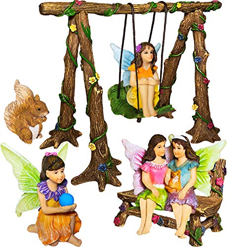 Mood Lab Fairy Garden – Zubehör-Set mit Miniatur-Figuren – Schaukel Set von 6 Stück – für Outdoor oder Haus Dekoration Mood Lab Fairy Garden – Zubehör-Set mit Miniatur-Figuren – Schaukel Set von 6 Stück – für Outdoor oder Haus Dekoration von Mood Lab