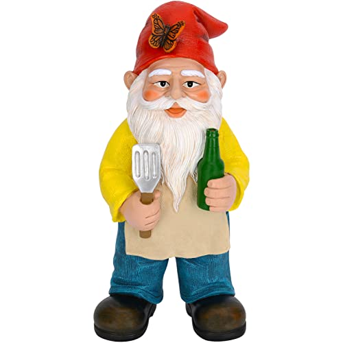 Mood Lab Gartenzwerg – BBQ Chef Zwerg – 24 cm hohe Statue Rasen Gartenfigur – für Outdoor & Haus Dekor von Mood Lab