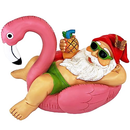Mood Lab Gartenzwerg auf Flamingo – lustige Zwergfigur – 20,3 cm tiefe Rasenstatue – für Außen- oder Hausdekoration Mood Lab Gartenzwerg auf Flamingo – lustige Zwergfigur – 20,3 cm tiefe Rasenstatue – für Außen- oder Hausdekoration von Mood Lab