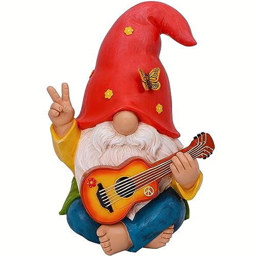 Mood Lab Gartenzwerg – lustige Hippie-Zwerg-Figur – 23 cm hohe Rasenstatue – für Außen- oder Hausdekoration von Mood Lab