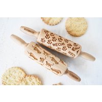 Katzen Liebhaber Prägung Nudelholz Set Mini Cookie Stempel von MoodForWood