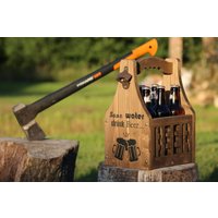 Bier Caddy Bierträger Rustikal Bierkrännchen Halter Bierdose Bierkiste Holz Sechser Pack Flaschenöffner Flaschenhalter 6Er Packungshalter Herren von Mooddecoshop