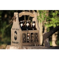 Bierträger Bier Caddy Bierdose 6Er Packung Halter Holz Tote Geschenk Für Mann Sechserpack Vatertagsgeschenk von Mooddecoshop