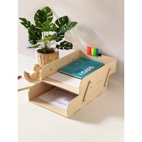 Büro Schreibtisch Organizer Zubehör Holz Aufbewahrung Tablett Home Storage Briefkasten Dokumentenhalter Tisch Dekor Dokumente Geschenk von Mooddecoshop