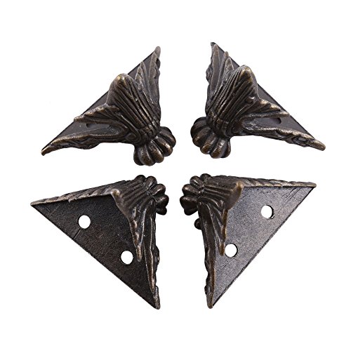 Moofey 4 Stück Schmuckkästchen-Hardware-Füße, Schrankfüße aus Zinklegierung, antikes Messing, Eckenschutz für Möbel, Geschenk-Box Moofey 4 Stück Schmuckkästchen-Hardware-Füße, Schrankfüße aus Zinklegierung, antikes Messing, Eckenschutz für Möbel, Geschenk-Box von Moofey