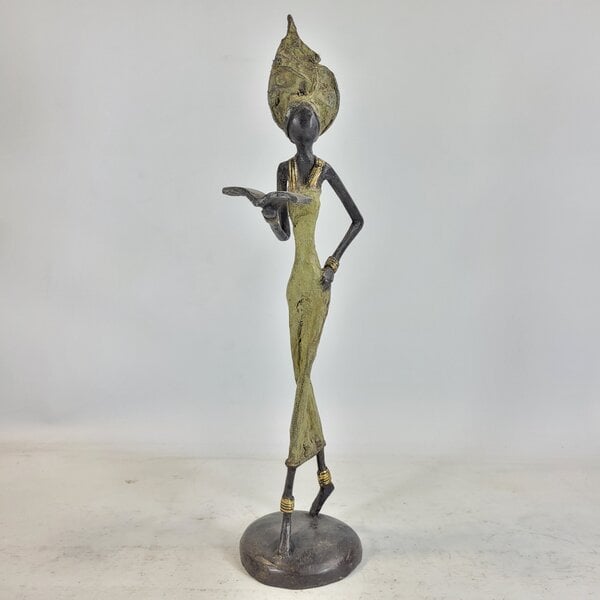 Moogoo Creative Africa Bronze-Skulptur "Femme avec livre" by Issouf | 15/25/35cm | Unikate von Moogoo Creative Africa