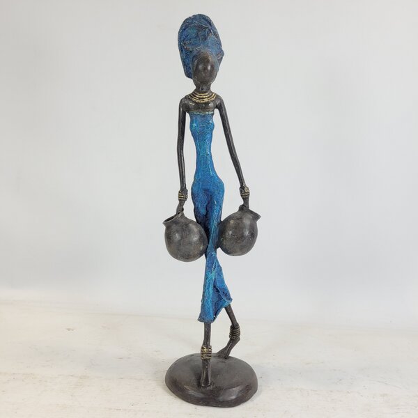 Moogoo Creative Africa Bronze-Skulptur "Frau mit Amphoren" | 38cm | Unikate von Moogoo Creative Africa
