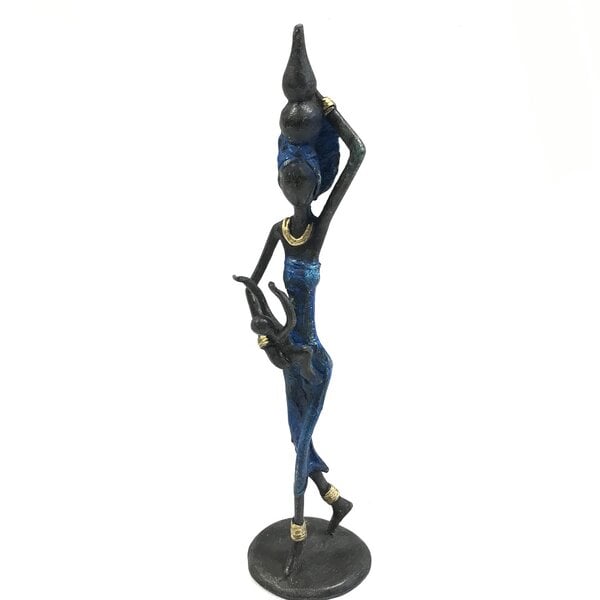 Moogoo Creative Africa Bronze-Skulptur "Frau mit Kind und Krug" by Issouf | 25 cm | Unikat | versch. Farben von Moogoo Creative Africa