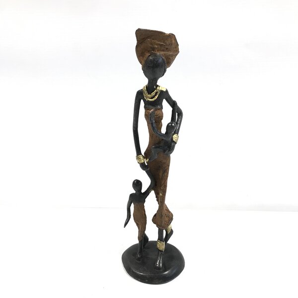 Moogoo Creative Africa Bronze-Skulptur "Frau mit Kindern II" by Issouf | 25 cm | Unikat | versch. Farben von Moogoo Creative Africa